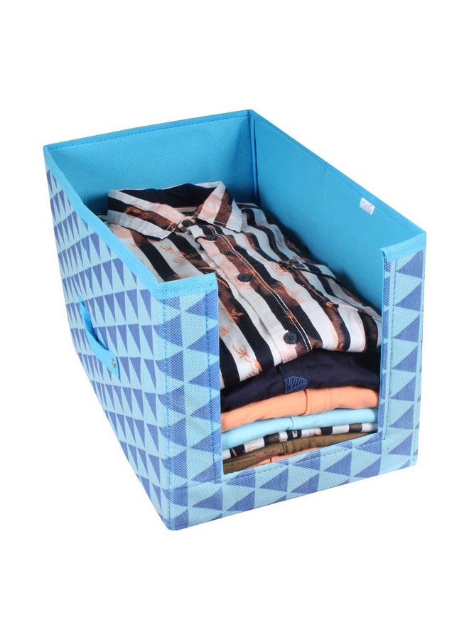 بريتي كرافتس منظم خزانة الملابس متعدد الأغراض من PrettyKrafts، قطعة واحدة غير منسوجة كبيرة السعة لتكديس القمصان/ منظم خزانة الملابس القابل للطي والتكديس/ منظم صندوق تخزين الملابس متعدد الأغراض (أزرق، 25x38x24 سم) - Image 1