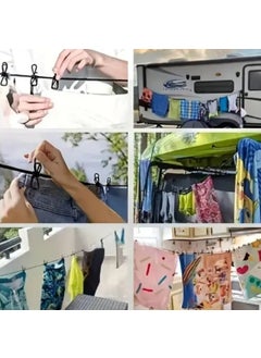 Buffer ® Portable Travel Clothesline 12 Peg Clip Elastic Clothes Pegs  - Image 2