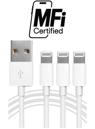 3Pack Original [MFi Certified] Charger Lightning to USB Cable Compatible iPhone 11 Pro/11/XS MAX/XR/8/7/6s/6/plus,iPad Pro/Air/Mini,iPod Touch(White 1M/3.3FT) - pzsku/Z79747D6E57009E39E214Z/45/_/1738267130/594c5335-23cb-487c-b2a1-7363a2fa01af