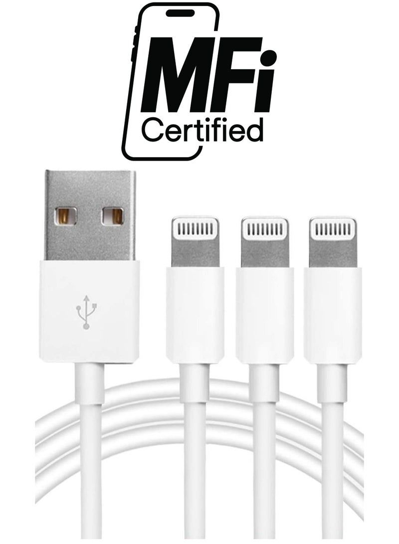 3Pack Original [MFi Certified] Charger Lightning to USB Cable Compatible iPhone 11 Pro/11/XS MAX/XR/8/7/6s/6/plus,iPad Pro/Air/Mini,iPod Touch(White 1M/3.3FT)