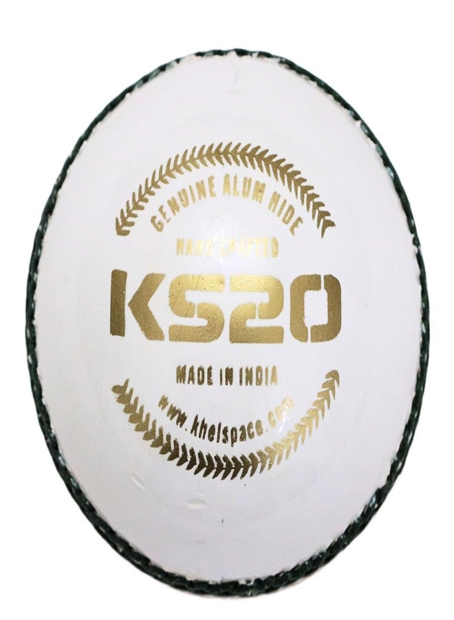 KHELSPACE KS-20 Leather White Cricket Ball | Hand-Stitched | Professional Grade | Ideal for Day/Night Matches, Practice & Tournaments (1) - Image 3