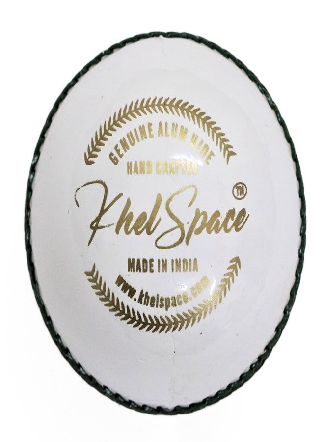 KHELSPACE KS-20 Leather White Cricket Ball | Hand-Stitched | Professional Grade | Ideal for Day/Night Matches, Practice & Tournaments (1) - Image 1