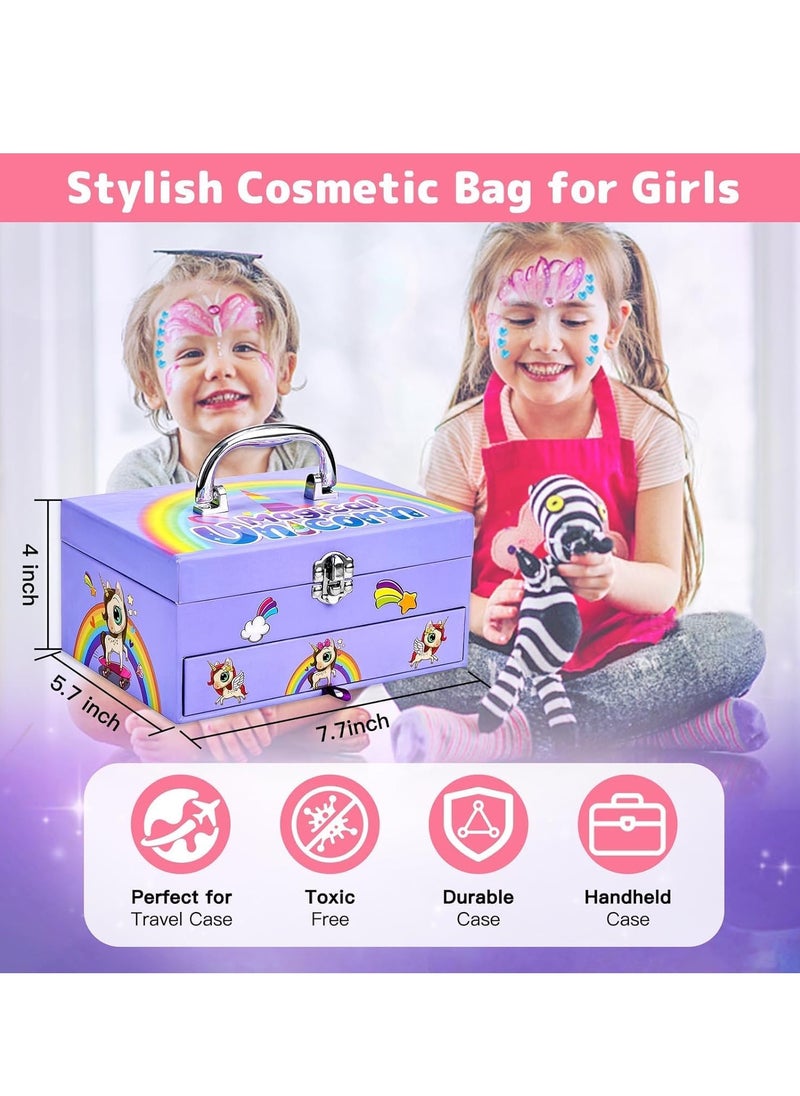 Generic - Kids Makeup Kit for Girl, Washable Makeup Kit for Kids W/Mirror, Non Toxic Pretend Makeup for Little Girl,Princess Cosmetic Girls Toys, Valentines Day Gifts for Little Girls - Image 1