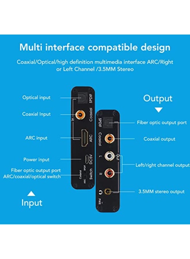 Audio Extractor, 192kHz Optical 3.5mm Interface Analogue-to-Digital Audio Extraction Converter for Television and Home Cinema Systems Featuring Volume Control - Image 5