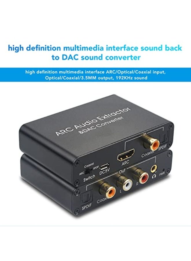 Audio Extractor, 192kHz Optical 3.5mm Interface Analogue-to-Digital Audio Extraction Converter for Television and Home Cinema Systems Featuring Volume Control - Image 4