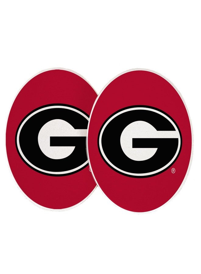 Desert Cactus University of Georgia Car Accessories UGA Bulldogs Absorbent Sandstone Cup Coasters Licensed Product Set of 2 (Design A) - Image 1