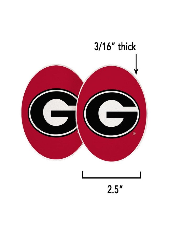 Desert Cactus University of Georgia Car Accessories UGA Bulldogs Absorbent Sandstone Cup Coasters Licensed Product Set of 2 (Design A) - Image 3