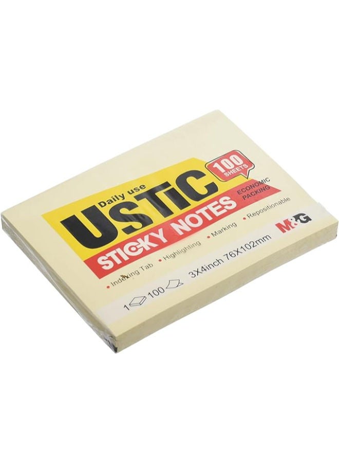 M&G U-Stick Sticky Notes, Spacious Notes, 76x102mm, 100 Sheets, Strong Adhesive - Image 1