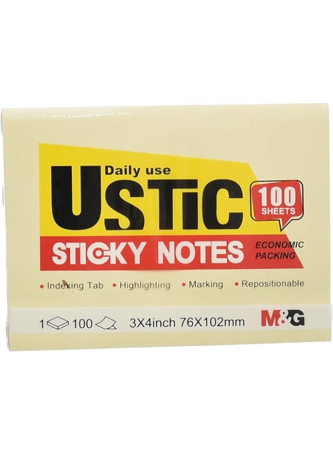 M&G U-Stick Sticky Notes, Spacious Notes, 76x102mm, 100 Sheets, Strong Adhesive - Image 2