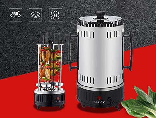 PANTH Electric Grill Vertical Rotisserie Grill Tandoor Grill Electric Bbq Grill Free Standing Stainless Steel Broiler Bbq Tong Grill Oven Home Smokeless Electric Grill Kebab Machine - Image 3
