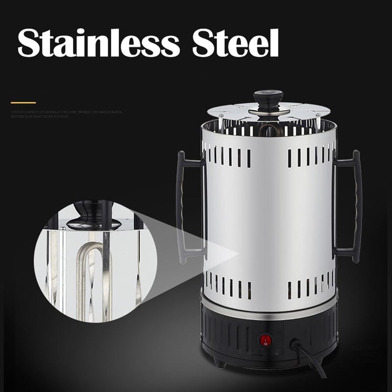 PANTH Electric Grill Vertical Rotisserie Grill Tandoor Grill Electric Bbq Grill Free Standing Stainless Steel Broiler Bbq Tong Grill Oven Home Smokeless Electric Grill Kebab Machine - Image 5