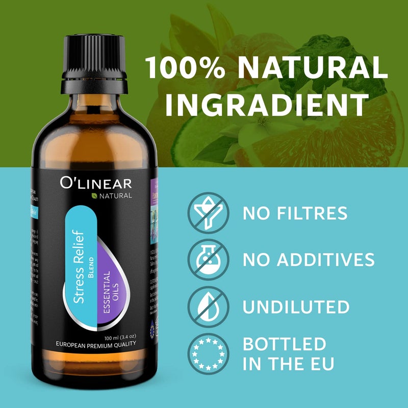 O'linear O’Linear Stress Relief Essential Oil Blends - Calming Essential Oil for Diffuser - Aromatherapy Relaxing Blend Oil - Essential Oils for Air Purifier 3.4 oz (100ml) - Image 5