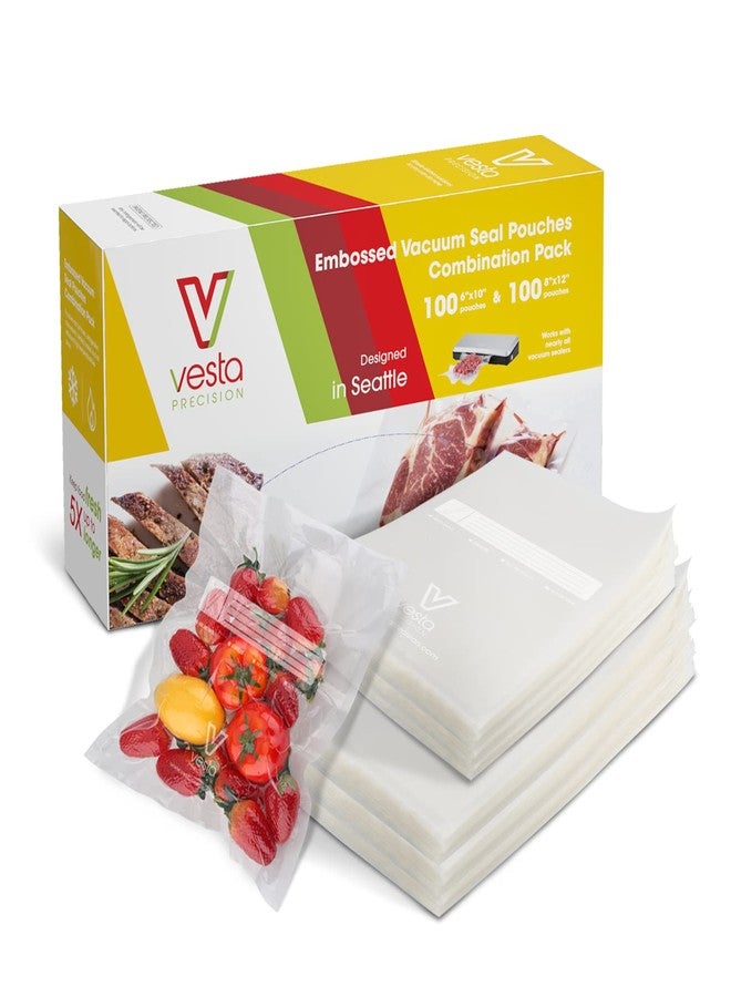 V Vesta Precision Vacuum Sealer Bags (100 Pint 6”x10” and 100 Quart 8”x12”) Keeper - Premium Seal Bags for Food Saver, Ideal for Meal Prep, Sous Vide, and Storage, Precut, Vesta Precision - Image 1