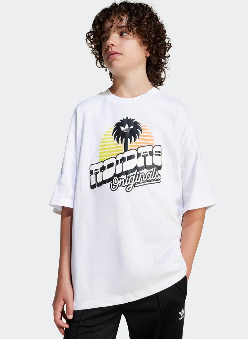 adidas تي شيرت أبيض أوريجينالز للأطفال