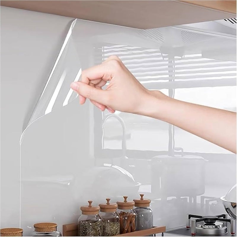 WALLFLY Furniture Liner Self Adhesive Film|Transparent Kitchen Backsplash|Shelf Liner Cabinet Wallpaper| Heat Resistant Oil Proof Wall Protective Sheet|Peel & Stick Cabinet (18'in / 9.5'Ft) - Image 2