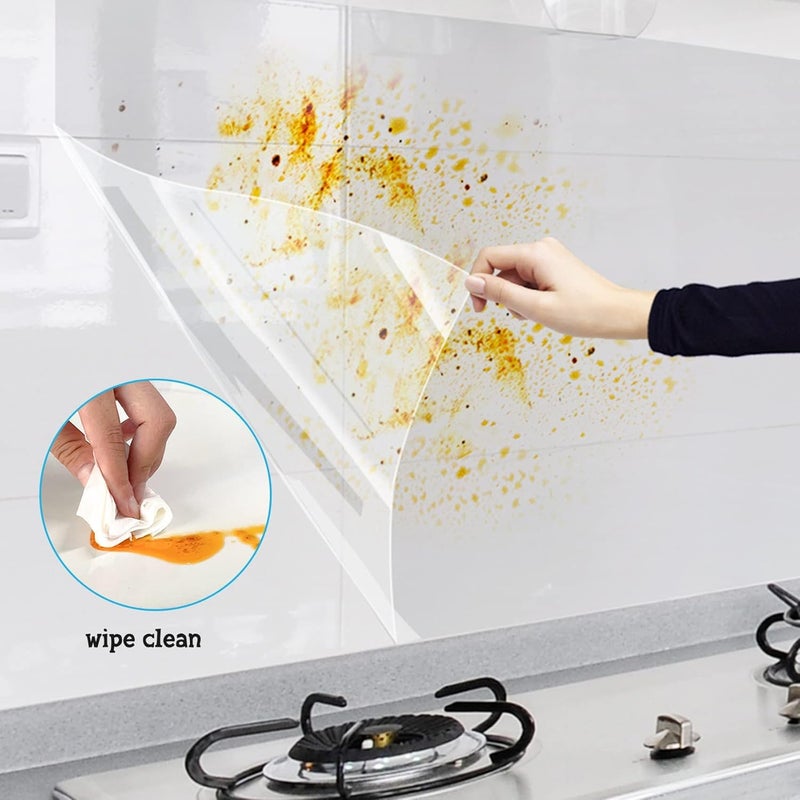 WALLFLY Furniture Liner Self Adhesive Film|Transparent Kitchen Backsplash|Shelf Liner Cabinet Wallpaper| Heat Resistant Oil Proof Wall Protective Sheet|Peel & Stick Cabinet (18'in / 9.5'Ft) - Image 4
