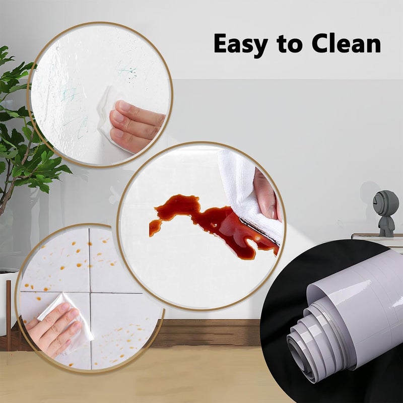 WALLFLY Furniture Liner Self Adhesive Film|Transparent Kitchen Backsplash|Shelf Liner Cabinet Wallpaper| Heat Resistant Oil Proof Wall Protective Sheet|Peel & Stick Cabinet (18'in / 9.5'Ft) - Image 5