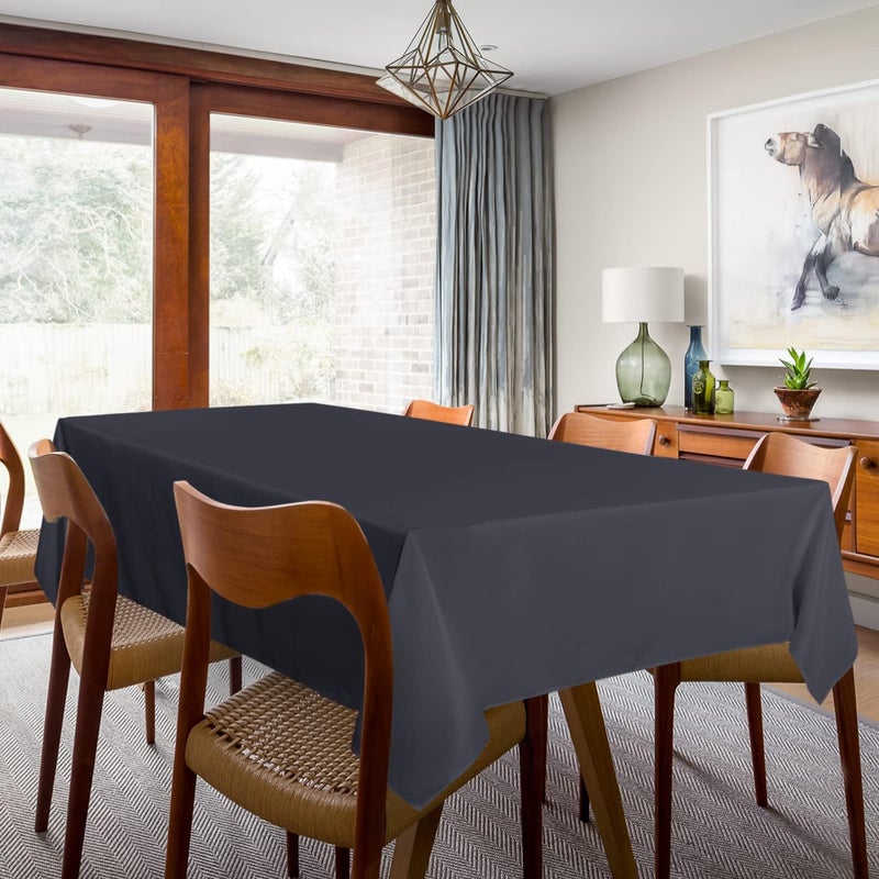 sancua 2 Pack Dark Grey Tablecloth 60 x 84 Inch, Rectangle 4 Feet Table Cloth - Stain and Wrinkle Resistant Washable Polyester Table Cover for Dining Tables, Buffet Parties and Camping - Image 3