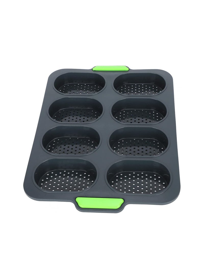 8 Grid Silicone Cake Mold Reusable for Family Kitchen Black - Image 1