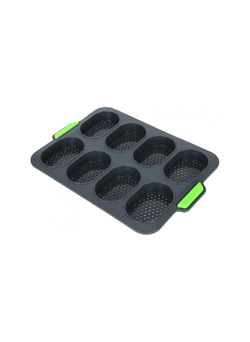 8 Grid Silicone Cake Mold Reusable for Family Kitchen Black - Image 3
