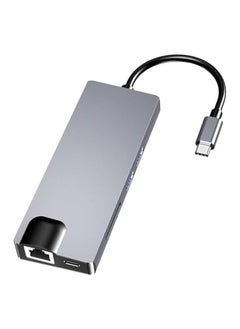 erorex Type-C 8-in-1 Docking Station, Multiport Adapter HDMI VAG Gigabit RJ45 USB 3.0 HUB 4K HDMI Suitable for Laptop Space Gray  - Image 1