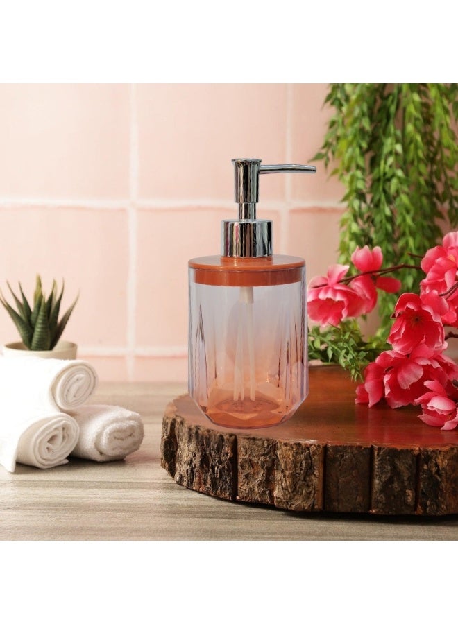 Happy Home Acrylic Soap Dispenser Pump for Bathroom and Kitchen Refillable Hand Washing (350ml - Orange) - Image 3