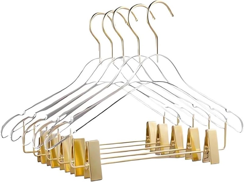 10PC Acrylic Coat Hanger With Clips Anti Slip Clothes Hanger Closet Organizer 38CM - Image 1