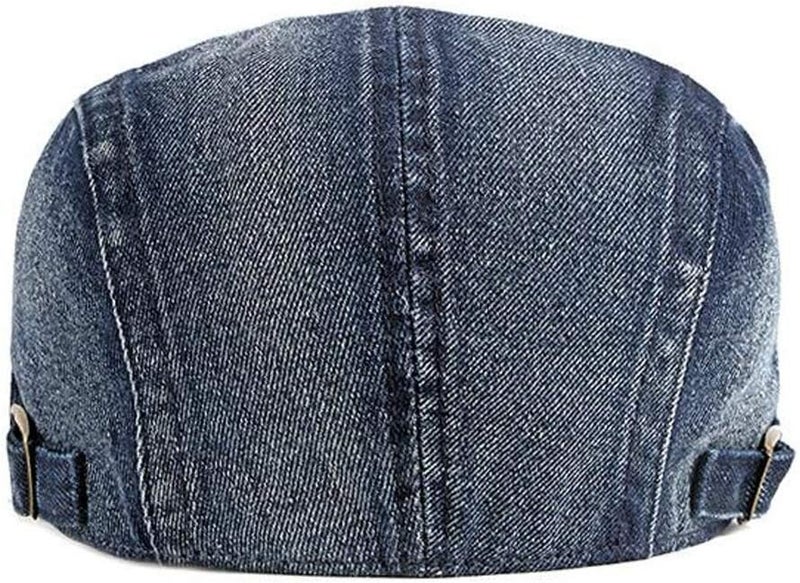 Qunson 2 Pack Mens Denim Cotton Newsboy Cap Ivy Gatsby Driving Hunting Cabbie Hats - Image 3