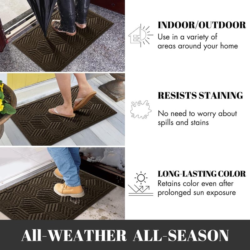 Yimobra Front Entrance Door Mat, All-Season Heavy Duty Outdoor Indoor Entryway Floor Mat, Sturdy Natural Rubber, Non Slip, Resist Dirt, Water Absorption, Easy Clean, 36X24 Inch, Beige - Image 5