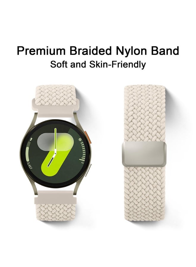 ChicVibe Nylon Straps for Samsung Galaxy Watch 7/6/5/4 Band 40/44mm, Galaxy Watch 6 Classic Bands 43mm 47mm, 20mm Elastic Adjustable Stretchy Braided Bands for for Samsung Watch 7/6/5/4 - Image 3