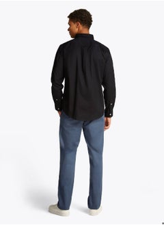 TOMMY HILFIGER Men's Flex Poplin Shirt - Cotton, Black  - Image 4