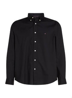 TOMMY HILFIGER Men's Flex Poplin Shirt - Cotton, Black  - Image 2