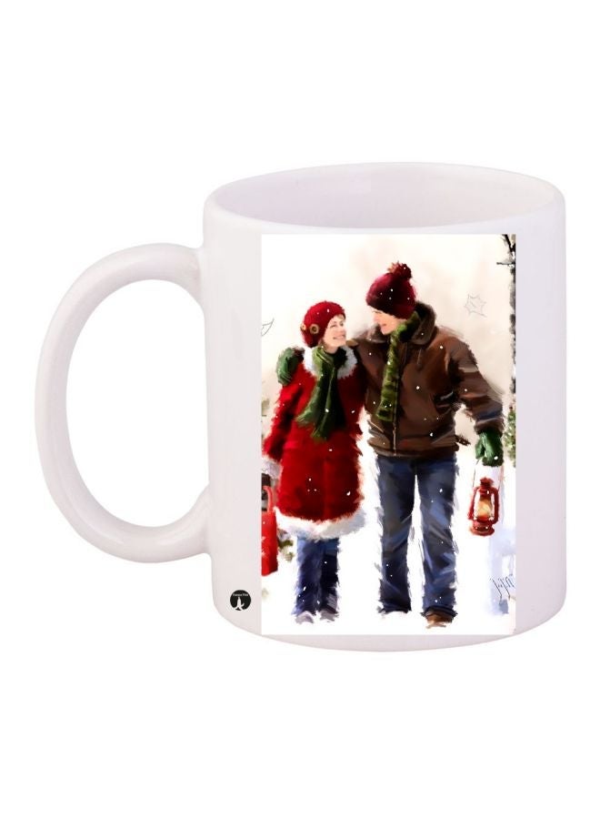 RYN Printed Coffee Mug White/Red/Brown 11ounce