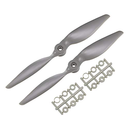 uxcell RC Propellers CCW 9x6 Inch 2-Vane for Airplane Nylon Gray 2Pcs with Adapter Rings - Image 1