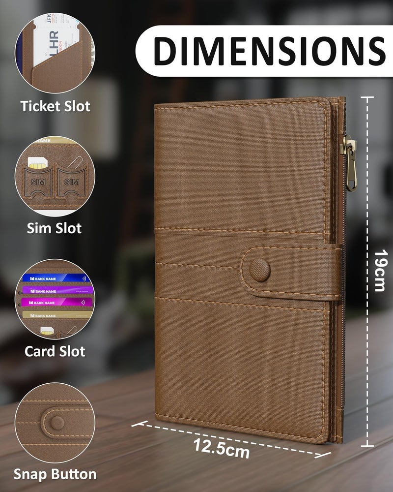 FEDUS Premium Passport Holder for Men, Passport Holder for Women Passport Cover Case Wallet with Card Holder, ID Card, Ticket,Boarding Pass Slots RFID Protected Travel Accessories Organiser - Image 3