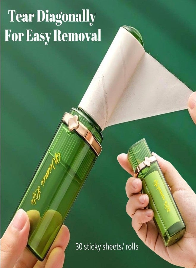 KINTEGOOD Mini Lint Roller, Portable & Travel Lint Remover for Clothes and Pet Hair, Pocket-Size Lipstick Design, 1 Green and 5 Refills - Image 2