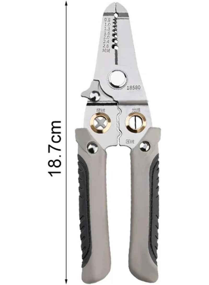 GGOOT Wire Strippers Electrical Wire Stripping Pliers Multifunctional Electrician Special Wire Splitting Pliers Universal Industrial Hardware Tools Cable Pliers(Style6 18.4cm)  - Image 3