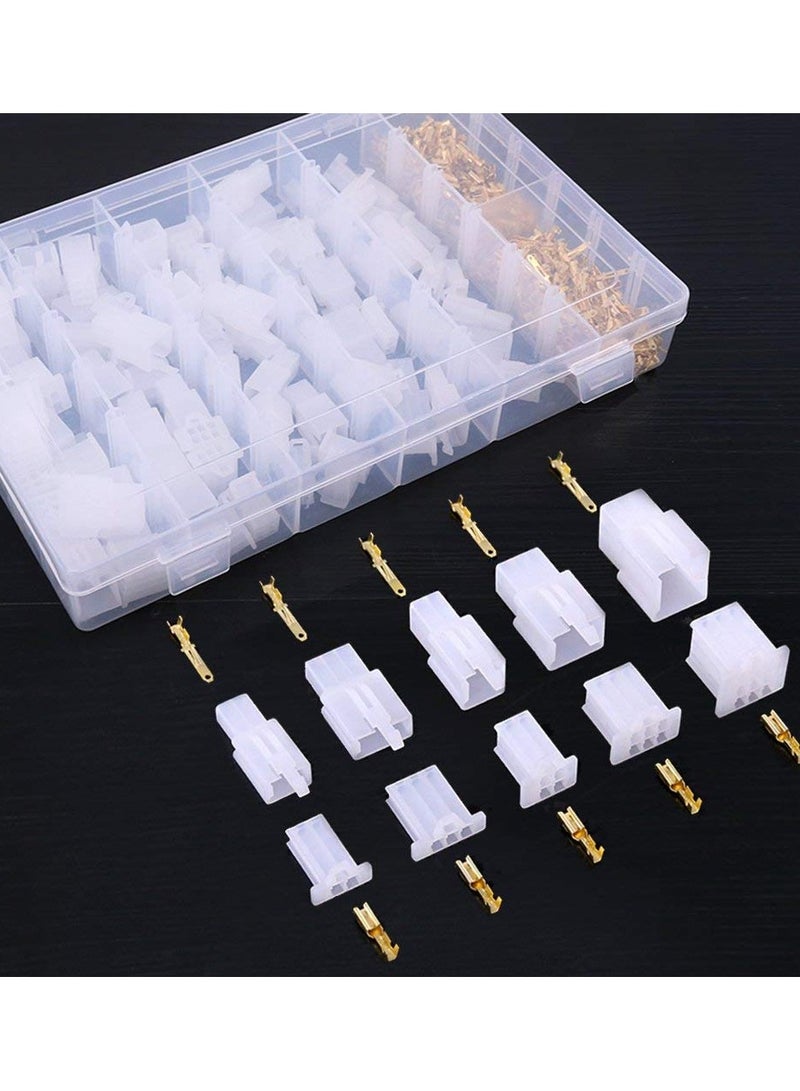 580Pcs 2.8mm Pitch 2 3 4 6 9 Pin Wire Connectors Housing Terminal Male & Female Plug Housing and Pin Header Crimp Wire Terminals Connector Assortment Kit for Motorcycle Bike Car Boats