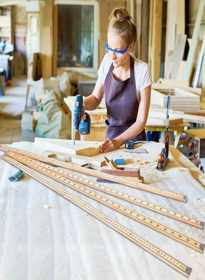 WUWEOT 10 Pack 36 Inches Yard Stick Ruler, Natural Wood Double Sided Meter Stick Ruler Bulk, Heavy Duty Wooden Yardstick with Hang Hole Metal Tips for School Classroom Home Office Kids Measuring - Image 5