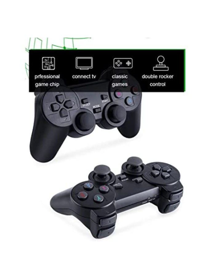SHOPI Wireless Controller Gamepad Console Stick Plug And Play Video Game Stick with 10000 Games 9 Classic Emulators 4K High Definition HDMI Output For TV With Dual 2.4G Wireless Controllers 64GB  - Image 2