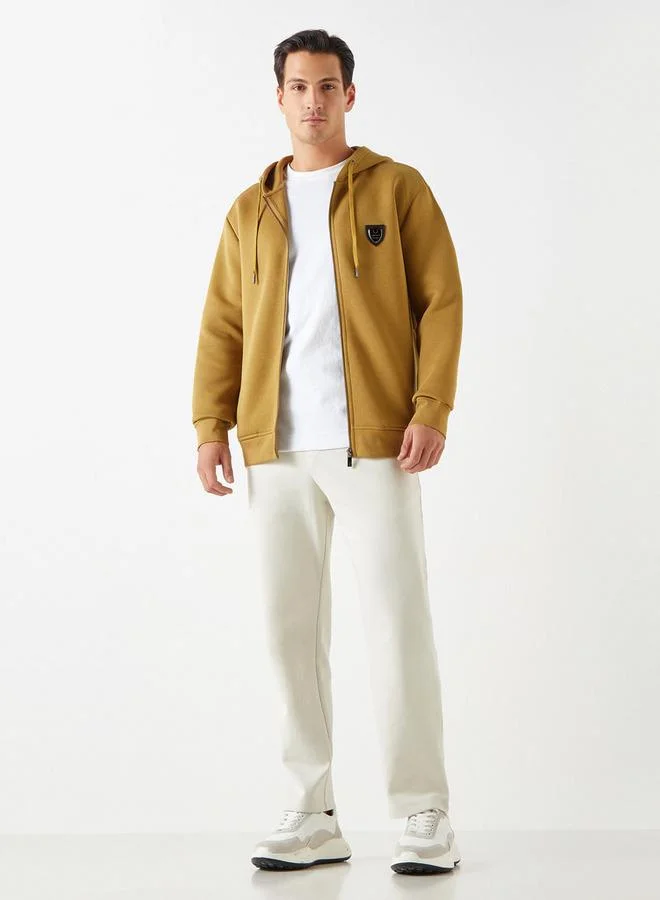 Emperor Emperor Solid Hoodie with Zip Closure