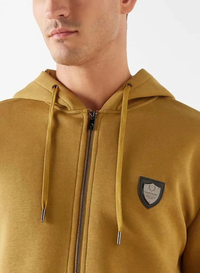 Emperor Emperor Solid Hoodie with Zip Closure