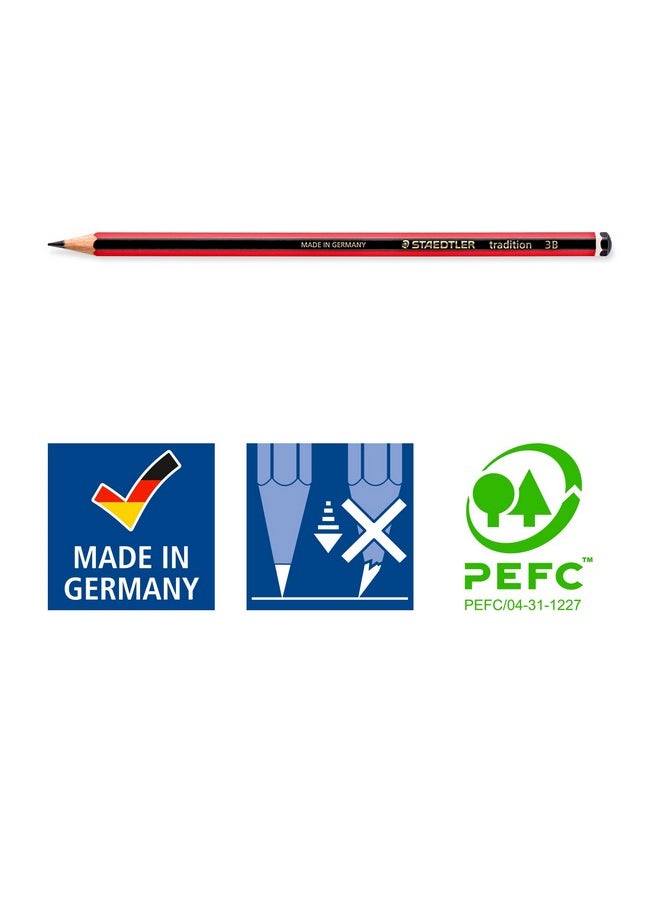 STAEDTLER 1103B Tradition Graphite Pencil For Drawing & Sketching 3B (Box Of 12) Black  - Image 5