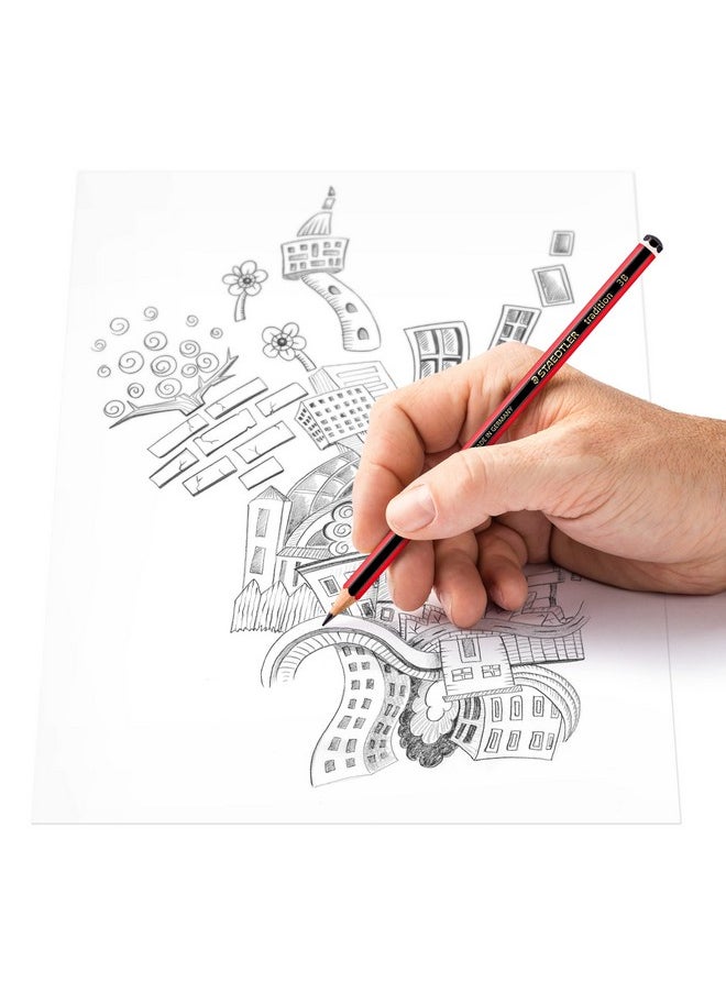 STAEDTLER 1103B Tradition Graphite Pencil For Drawing & Sketching 3B (Box Of 12) Black  - Image 4
