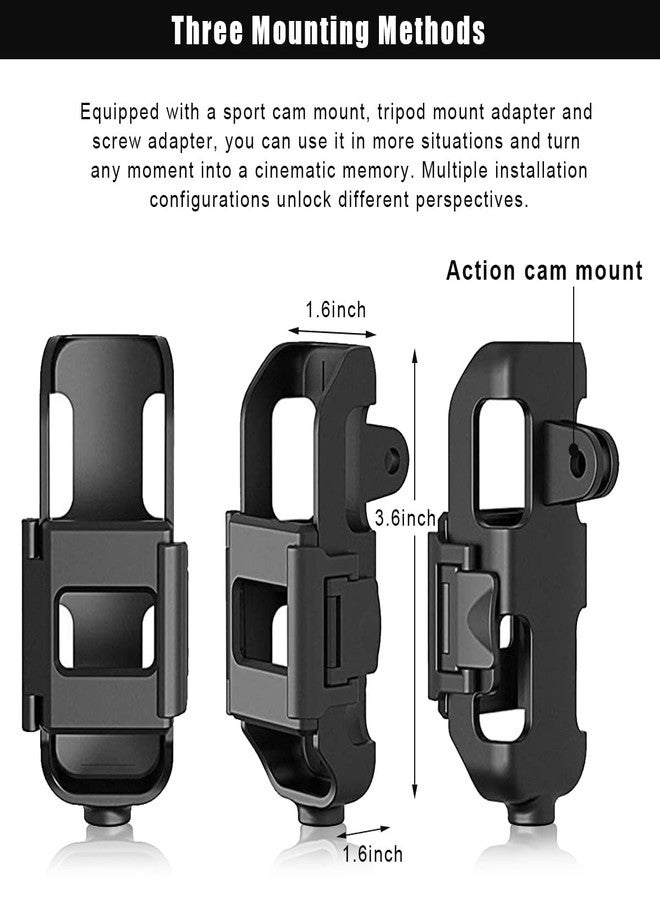 Action Pro Anti-Scratch Protective Frame Cover Compatible with DJI Osmo Pocket 2 Action Camera Bracket Mount (Black) - Image 5