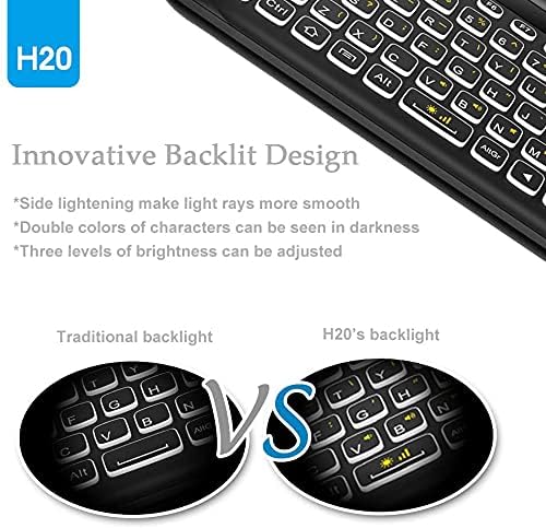 ETZIN Mini Wireless Keyboard,H20 with Touchpad, Colorful Backlit Small Wireless Keyb-oard,Full Size Touchpad, Handheld IR Remote Keyboard for Android TV Box Windows etc (EPL-600KM) - Image 2
