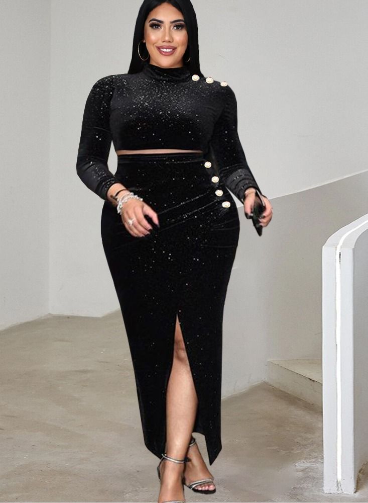 Loquat Fashionable And Generous Dress Black  - Image 1