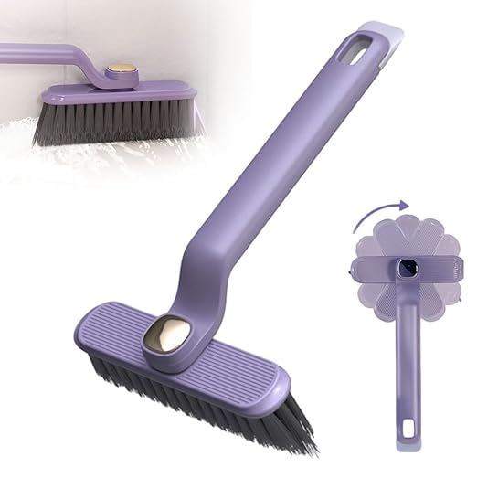 POPLEY Multi-Function Bathroom Cleaning Brush, Tiles Cleaning Brush, Hard Bristle Rotating Crevice Gap Cleaning Brushes for Bathroom, Floor Cleaner Brush (Multi Colour) - Image 1