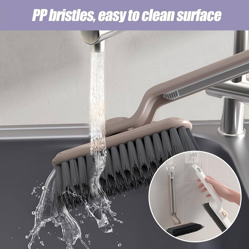 POPLEY Multi-Function Bathroom Cleaning Brush, Tiles Cleaning Brush, Hard Bristle Rotating Crevice Gap Cleaning Brushes for Bathroom, Floor Cleaner Brush (Multi Colour) - Image 4