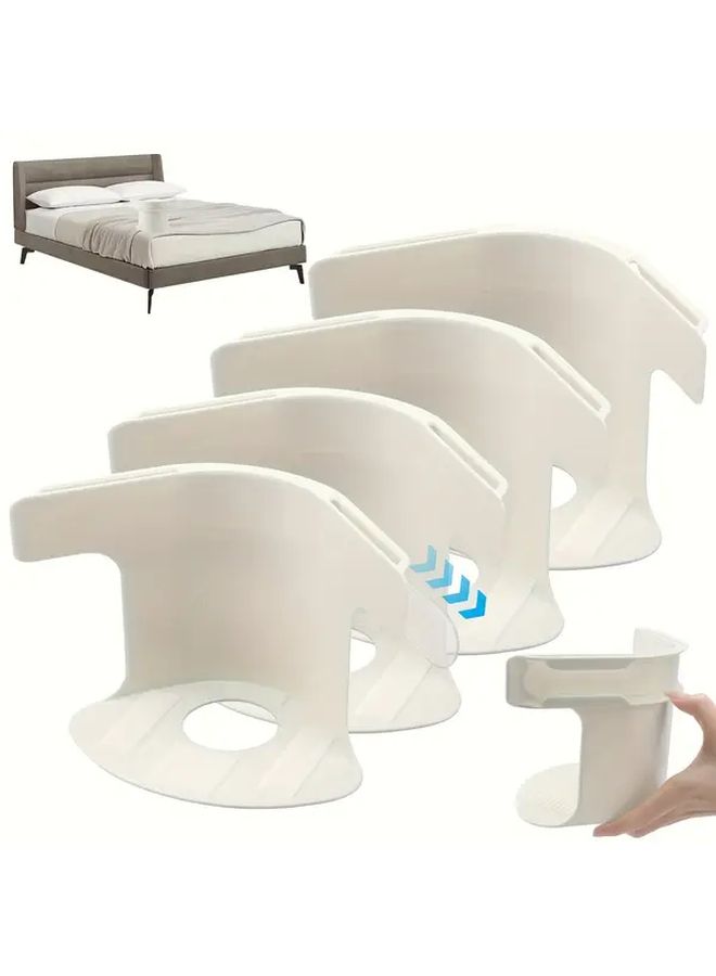 Cream White 8pc Bedding Fitted Sheet Clips Set With C Shaped Fasteners And Non Slip Strips - Image 1